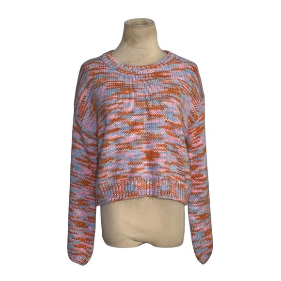 Shein pink blue orange stripes sweater size Small - Picture 1 of 12